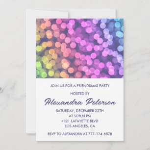Invitations Simple Friendsmas Confettis Arc-en-cie