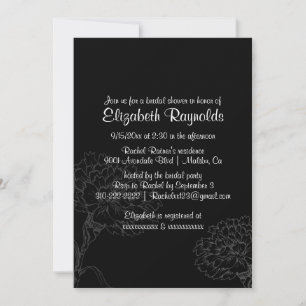 Invitations simples de douches nuptiales en noir e