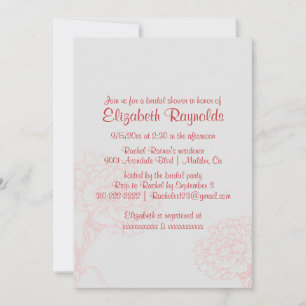 Invitations simples de douches nuptiales rouges