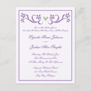 Invitations simples de mariage d'accent de Purple