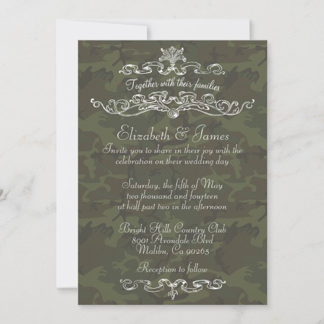Invitations simples et luxueuses au mariage (Devant)