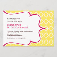 Invitations sinueuses de rose et de jaune