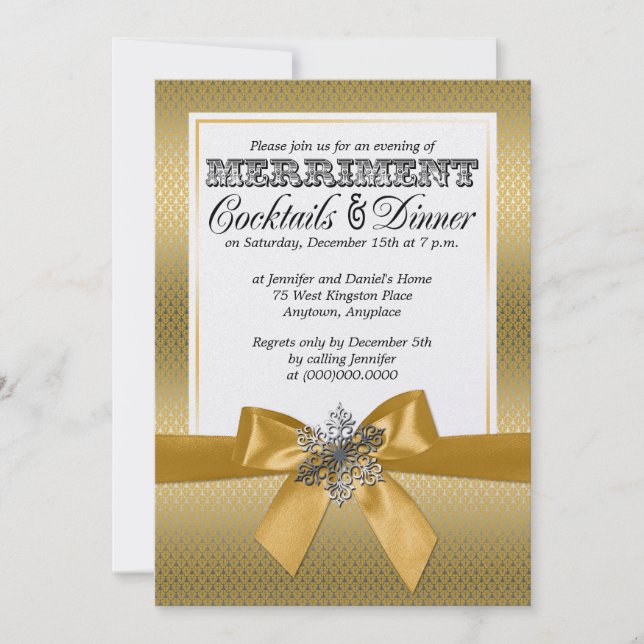 Invitations Soirées Silver Et Gold (Devant)
