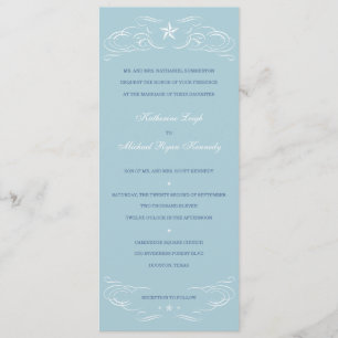 Invitations solitaires bleu-clair de mariage