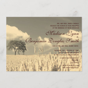 Invitations solitaires de mariage d'arbre de pays