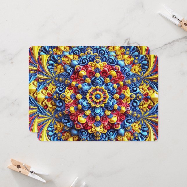 Invitations spéciales avec Roumain Colors Design (Devant/Arrière en situation)