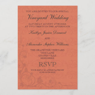 Invitations spéciales de mariage dans les vignoble