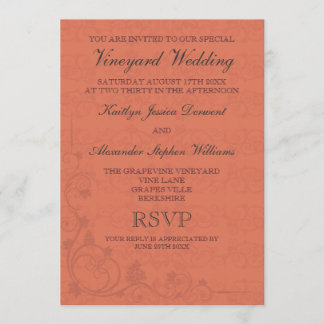 Invitations spéciales de mariage dans les vignoble