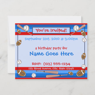 Invitations sportives personnalisables "Vous êtes