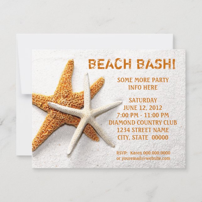 Invitations Starfish (Devant)