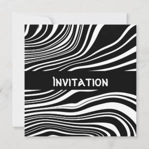 Invitations Style noir et blanc Impression Abstrai