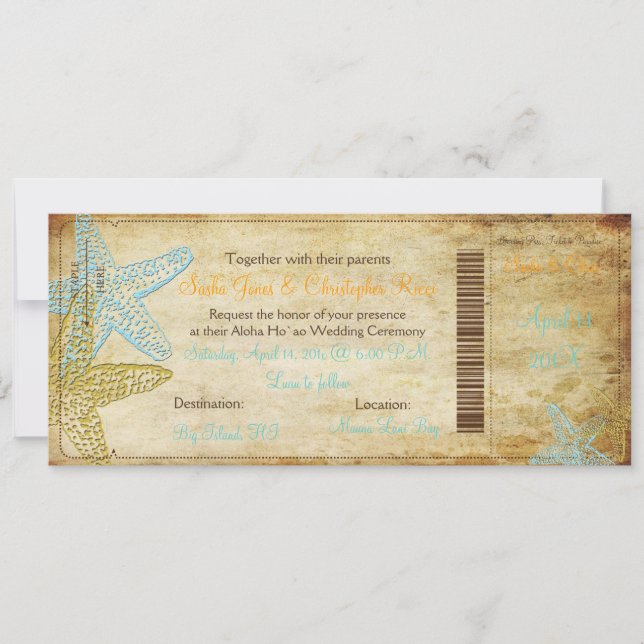 INVITATIONS SUR LE PASSAGE D'EMBARQUEMENT VINTAGE  (Devant)