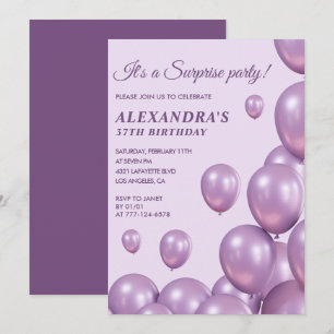 Invitations Surprise 37e anniversaire Ballons viol