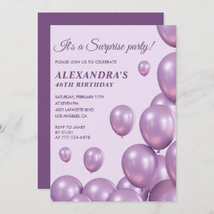Invitations Surprise 46e anniversaire Ballons viol