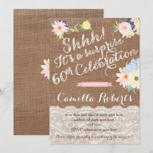 invitations surprise à 60e anniversaire, fête surp