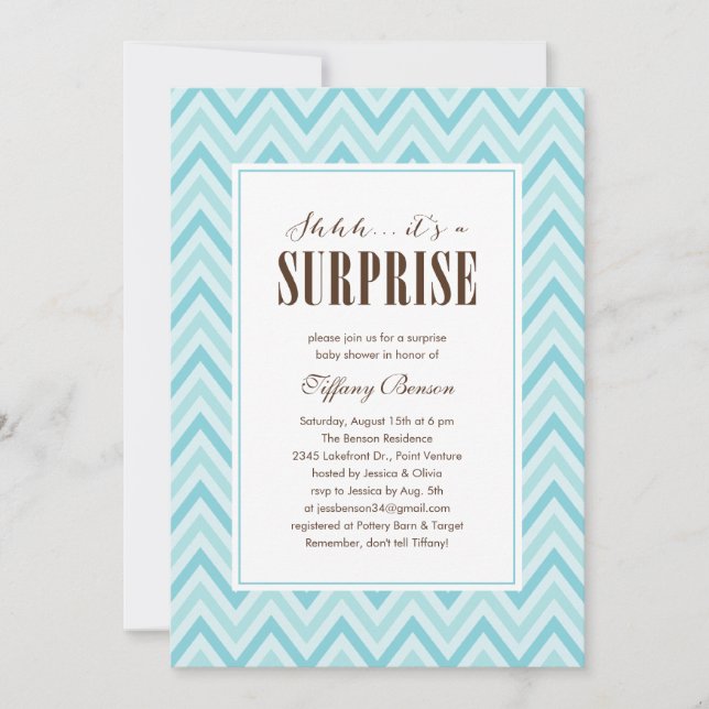 Invitations Surprise Baby Shower (Devant)