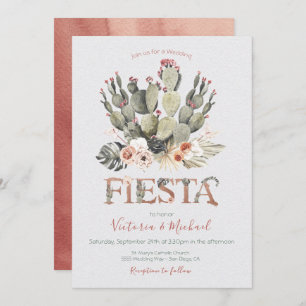 Invitations Terracota et Cactus Mariage Fiesta
