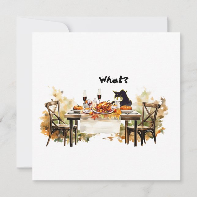 Invitations Thanksgiving Bad Cat enveloppes, félin (Devant)