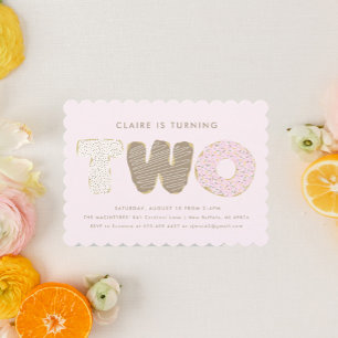 Invitations Thème Donut de fête d'anniversaire