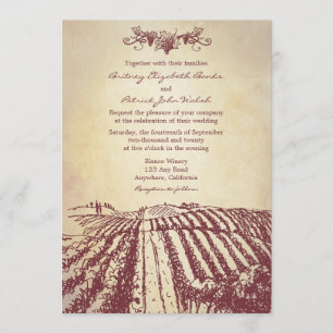 Invitations toscanes de mariage de vignoble