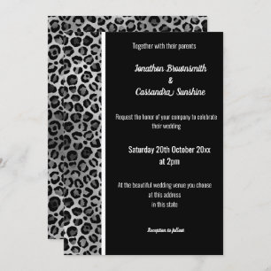 INVITATIONS TRIM POSTER DE ANIMAL LUXE SILVER NOIR