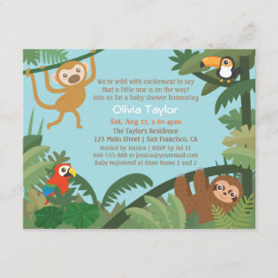 Invitations tropicales mignonnes de baby shower de
