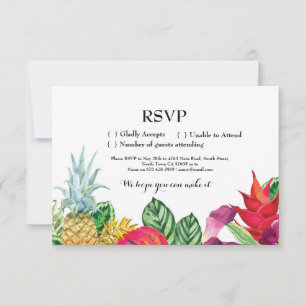 Invitations tropicaux Luau de cartes de mariage de