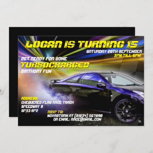 Invitations Turbochargé Street Racing Party 