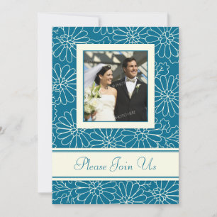 Invitations Turquoise Photo Mariage Vow Renewal