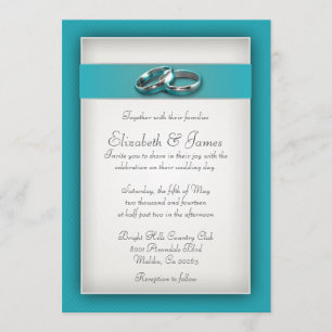 Invitations turquoises de mariage
