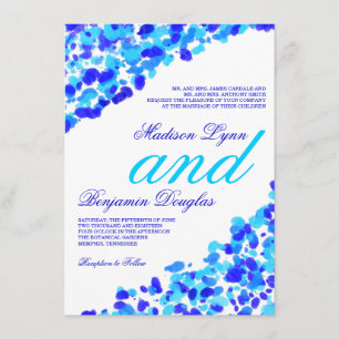 Invitations turquoises de mariage de bleu royal