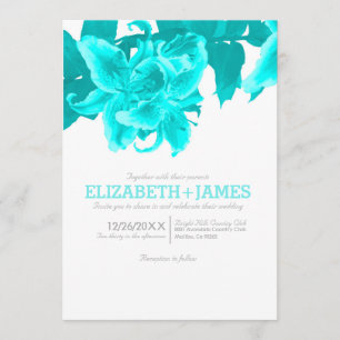 Invitations turquoises de mariage de fleur
