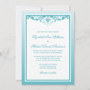 Invitations turquoises de mariage de Flourish de