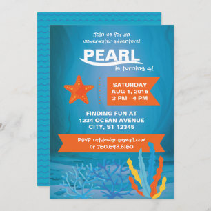 Invitations Underwater Adventure Party 5x7