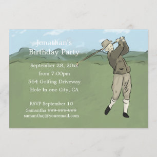 Invitations uniques d'art de golf
