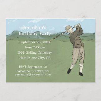 Invitations uniques d'art de golf