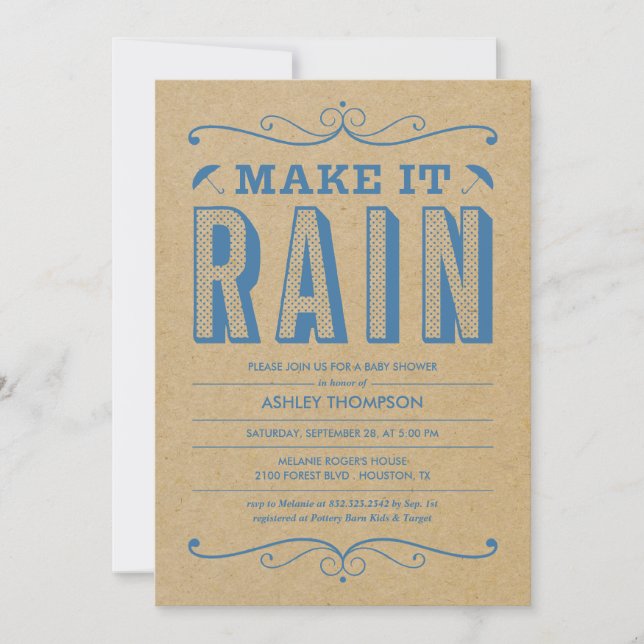 Invitations uniques de douches pour bébés (Devant)