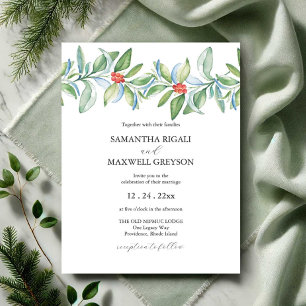 Invitations uniques de mariage de Noël Aquarelle