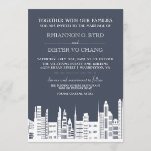 Invitations urbaines de mariage de ville