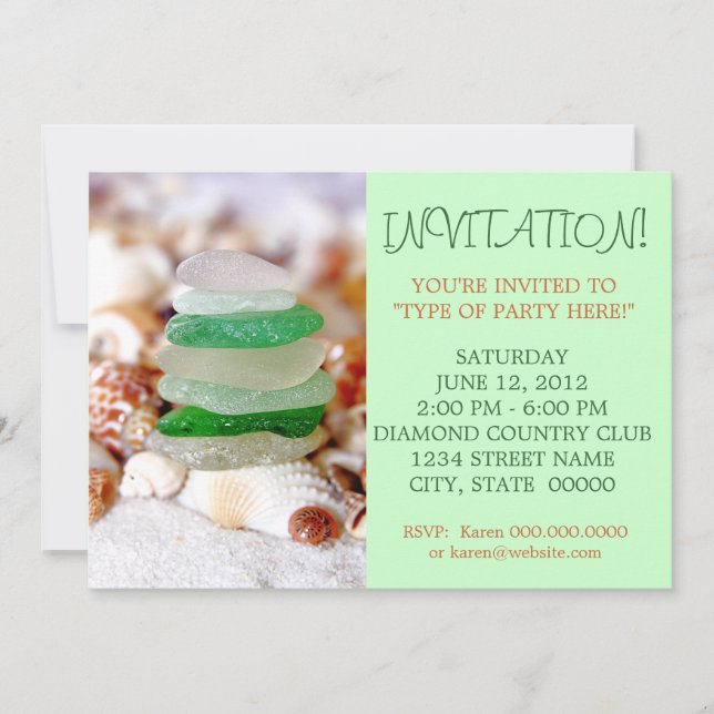 Invitations Verre et Coquillages (Devant)