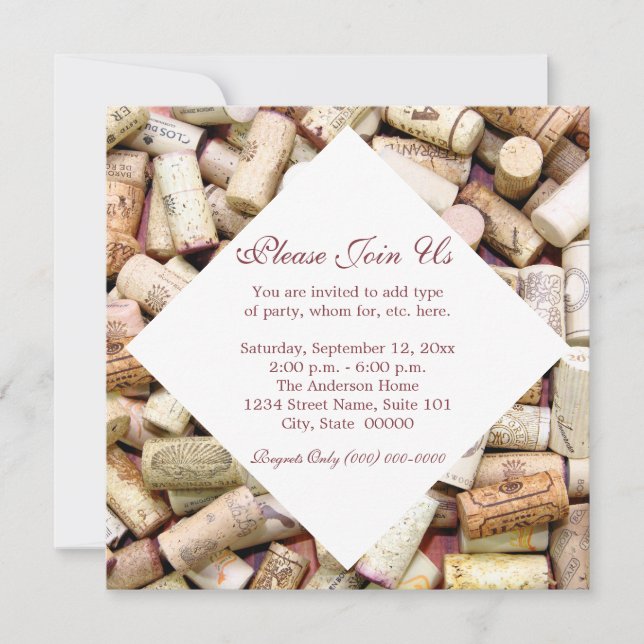 Invitations Vins Corks (Devant)