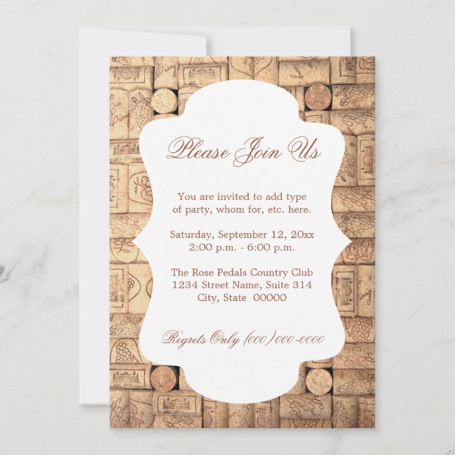 Invitations Vins Corks (Devant)
