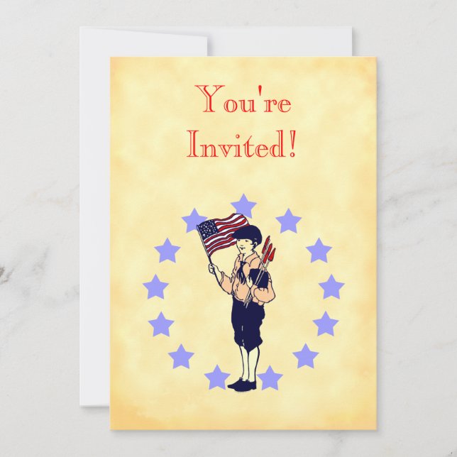 Invitations vintage Americana US Flag Custom Party (Devant)