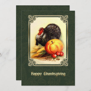 Invitations vintage Art Thanksgiving Diner