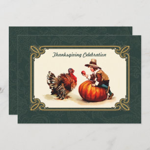 Invitations vintage Art Thanksgiving Diner