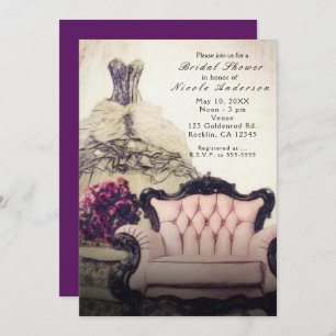 Invitations vintage Chic Elegant Douche nuptiale