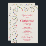 Invitations Vintage Christmas Light Strand Holiday<br><div class="desc">Un brin de feux vintages rouges,  verts,  jaunes et bleus borde ces invitations amusantes à fêtes de Noël. Utilisez N'IMPORTE QUELLE police,  couleur de police et couleur arrière - plan. Sélectionnez Matte pour le papier le plus lourd.</div>