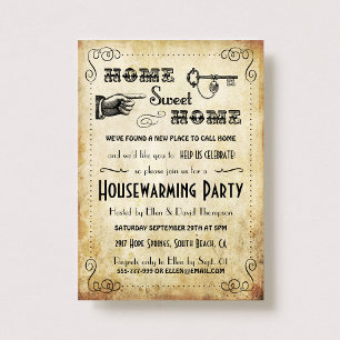Invitations vintage "Home Sweet Home"