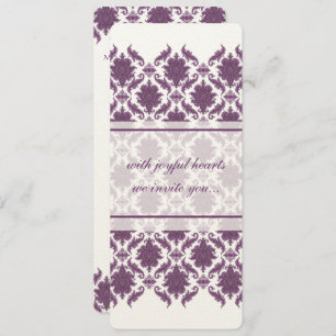 Invitations vintage Purple Mariage damassé