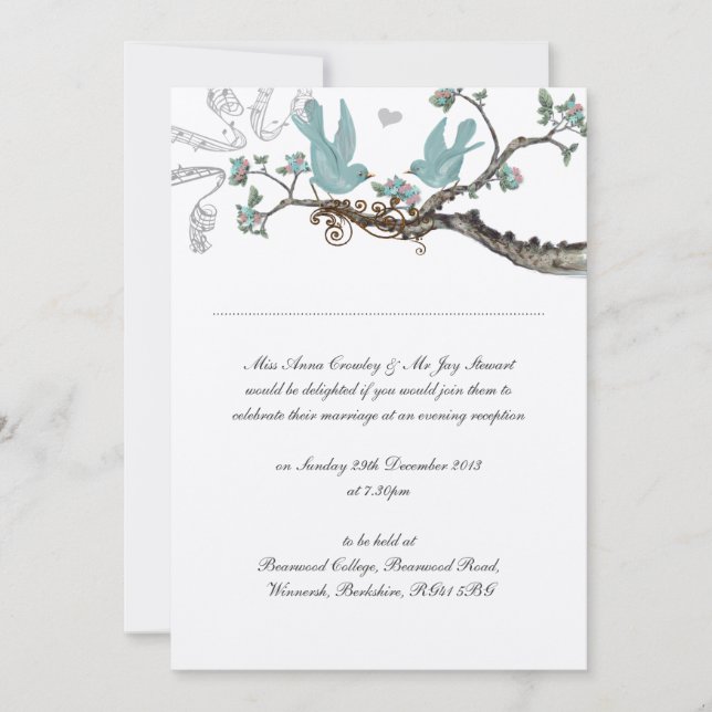 Invitations vintage Robin's Oeuf Blue Wedding (Devant)